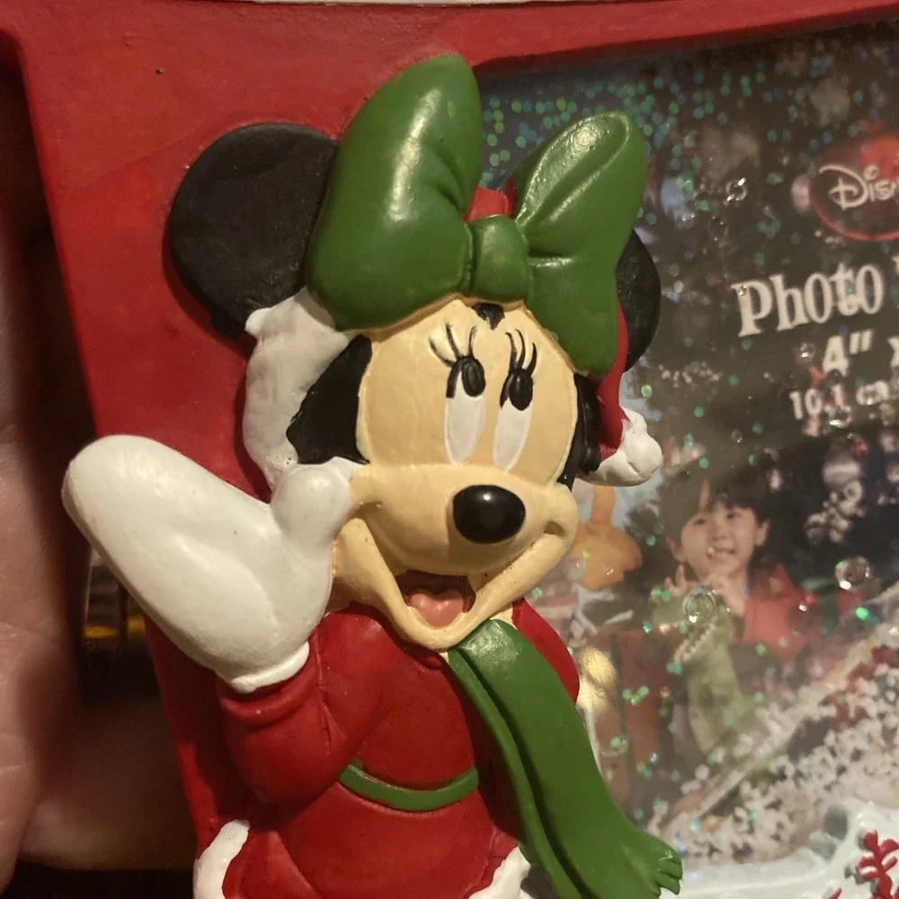 NWT DISNEY MINNIE MOUSE CHRISTMAS SNOW WATER GLOBE PHOTO FRAME 4